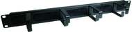 Guide cordon 4 anneaux + balai 1U noir horizontal 19